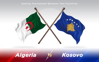 Albania versus Kosovo Two Countries Flags - Illustration