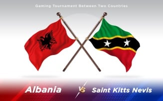 Albania versus Saint Kitts Nevis Two Countries Flags - Illustration