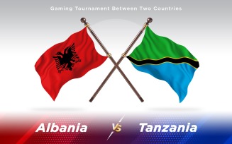 Albania versus Tanzania Two Countries Flags - Illustration