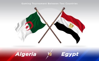 Algeria versus Egypt Two Countries Flags - Illustration