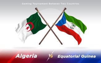 Algeria versus Equatorial Guinea Two Countries Flags - Illustration