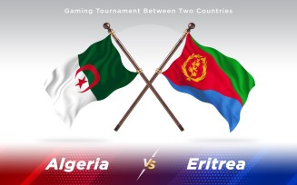 Algeria versus Eritrea Two Countries Flags - Illustration