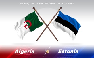 Algeria versus Estonia Two Countries Flags - Illustration