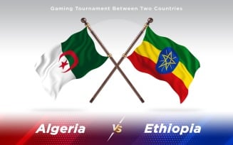Algeria versus Ethiopia Two Countries Flags - Illustration