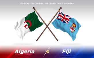 Algeria versus Fiji Two Countries Flags - Illustration