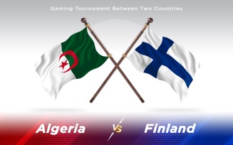 Algeria versus Finland Two Countries Flags - Illustration