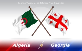 Algeria versus Georgia Two Countries Flags - Illustration