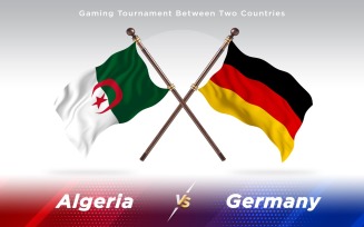 Algeria versus Germany Two Countries Flags - Illustration