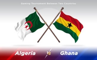Algeria versus Ghana Two Countries Flags - Illustration