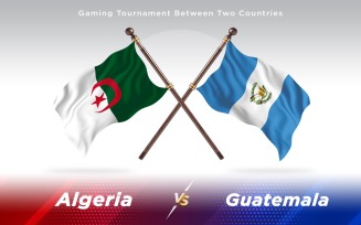 Algeria versus Guatemala Two Countries Flags - Illustration
