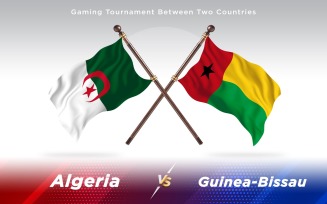 Algeria versus Guinea-Bissau Two Countries Flags - Illustration