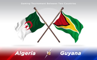 Algeria versus Guyana Two Countries Flags - Illustration