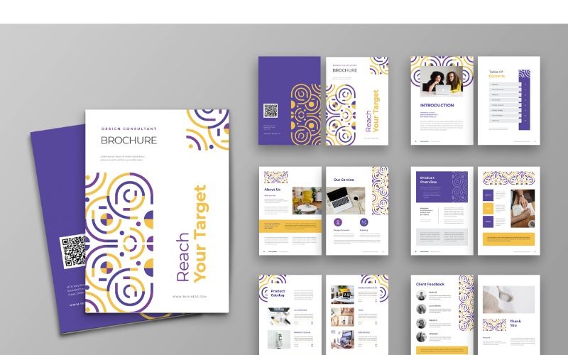 Brochure 3 Reach Your Target - Vector Image Vector Graphic