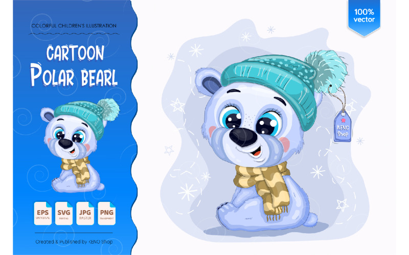 Cartoon Polar Bear - Vector Image Vector Graphic
