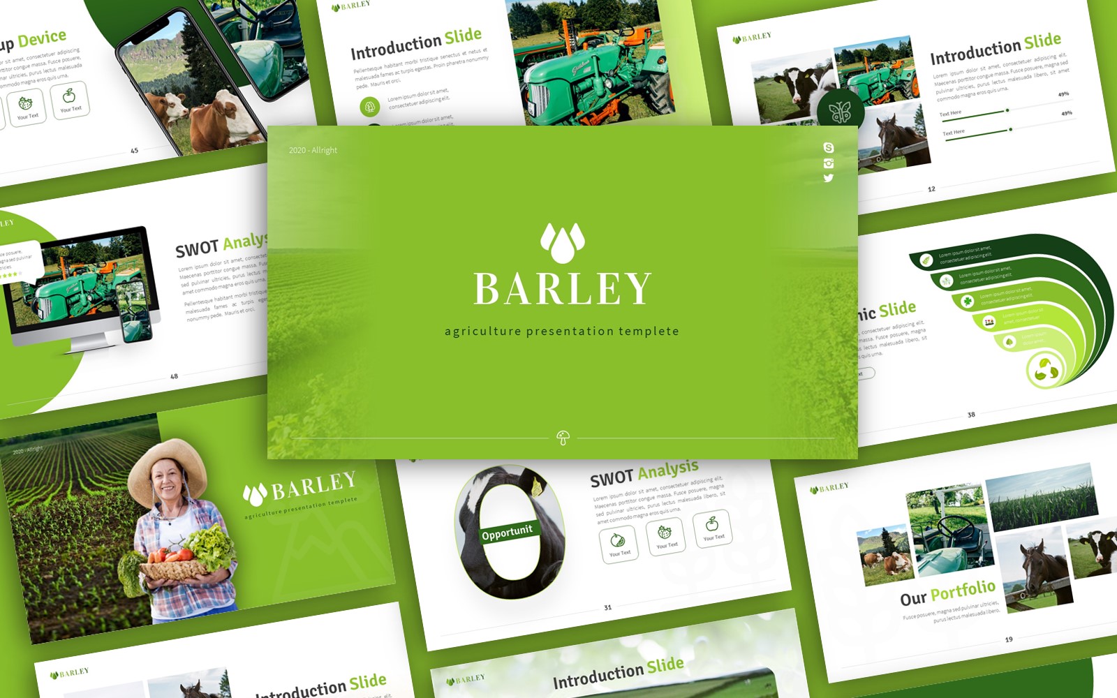 Plantilla PowerPoint "Barley Agriculture Presentation" #159134
