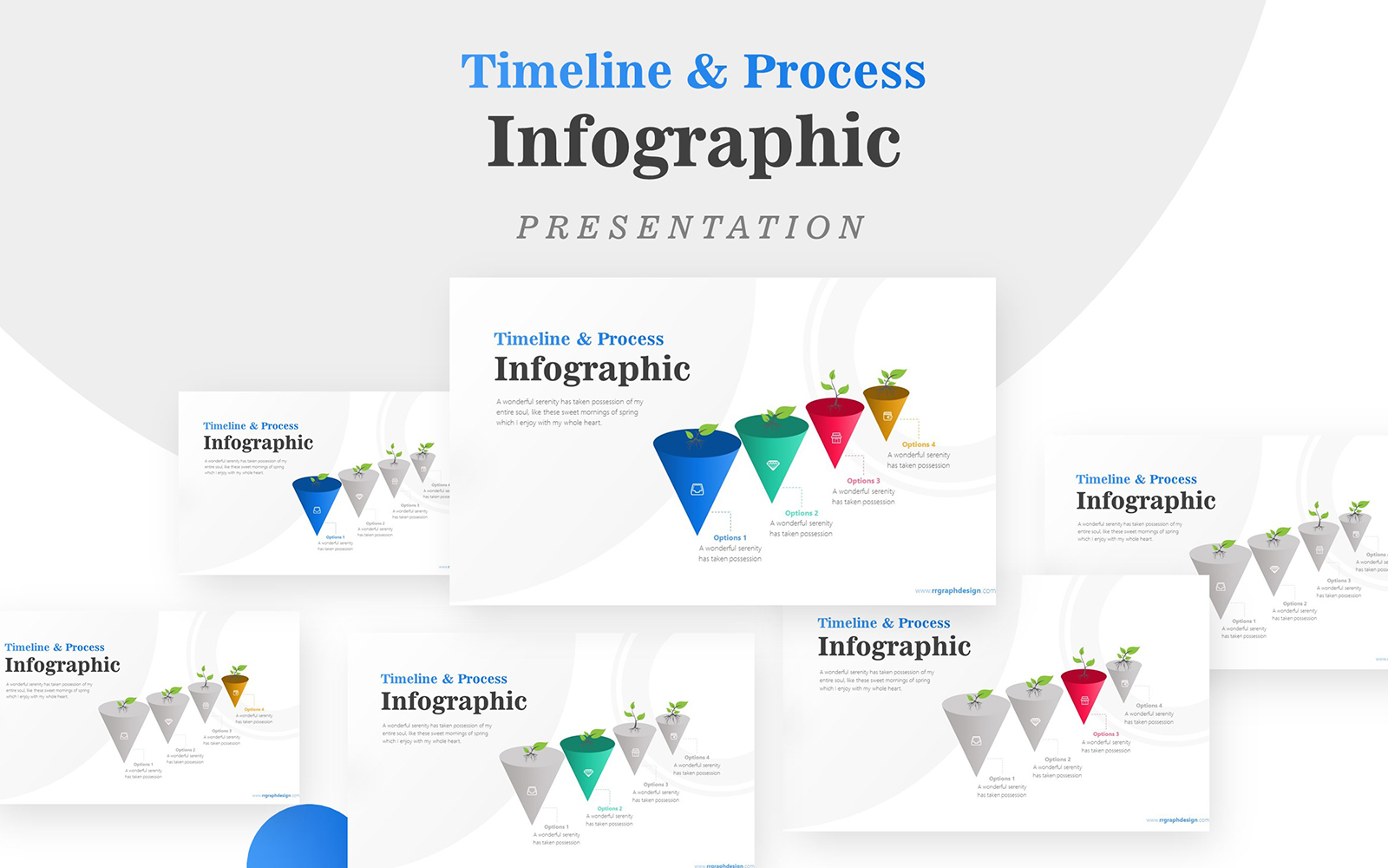 Plantilla PowerPoint "Growth Plant with Four Options Infographic" #159135