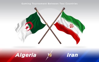 Albania versus Iran Two Countries Flags - Illustration