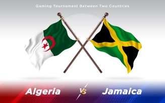 Albania versus Jamaica Two Countries Flags - Illustration
