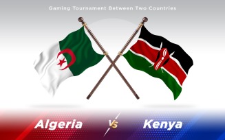 Albania versus Kenya Two Countries Flags - Illustration