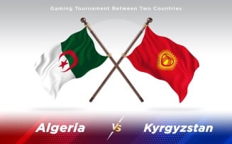 Albania versus Kyrgyzstan Two Countries Flags - Illustration