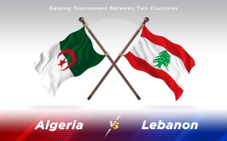 Albania versus Lebanon Two Countries Flags - Illustration
