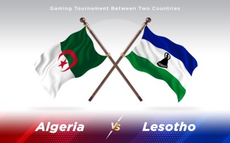 Albania versus Lesotho Two Countries Flags - Illustration