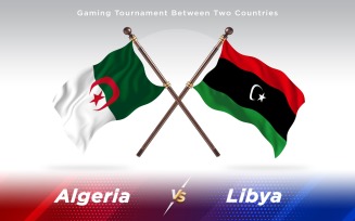 Albania versus Libya Two Countries Flags - Illustration