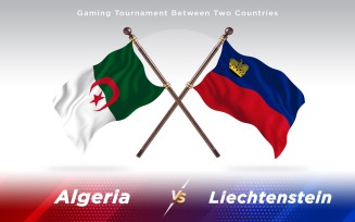 Albania versus Liechtenstein Two Countries Flags - Illustration