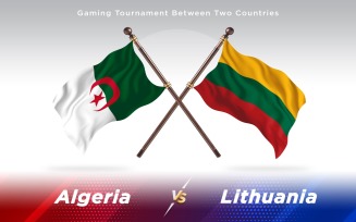 Albania versus Lithuania Two Countries Flags - Illustration