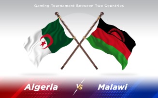 Albania versus Malawi Two Countries Flags - Illustration