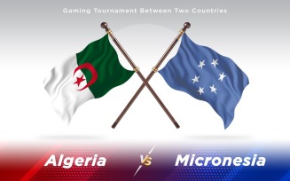Albania versus Micronesia Two Countries Flags - Illustration