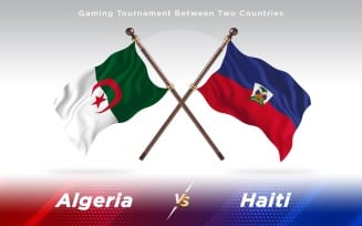 Algeria versus Haiti Two Countries Flags - Illustration