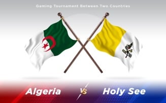 Algeria versus Holy See Two Countries Flags - Illustration