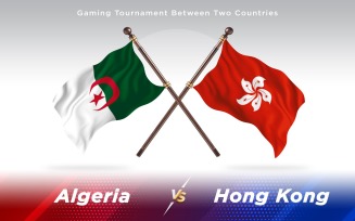 Algeria versus Hong Kong Two Countries Flags - Illustration