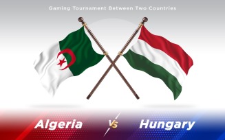 Algeria versus Hungary Two Countries Flags - Illustration