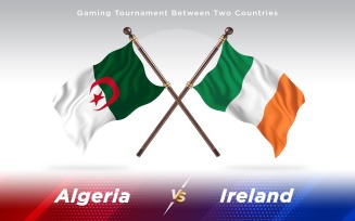 Algeria versus Ireland Two Countries Flags - Illustration
