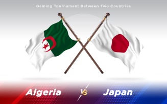 Algeria versus Japan Two Countries Flags - Illustration