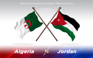 Algeria versus Jordan Two Countries Flags - Illustration