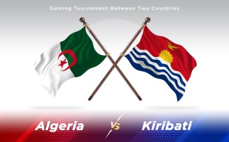 Algeria versus Kiribati Two Countries Flags - Illustration