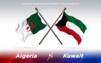 Algeria versus Kuwait Two Countries Flags - Illustration