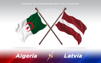 Algeria versus Latvia Two Countries Flags - Illustration