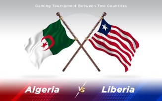 Algeria versus Liberia Two Countries Flags - Illustration