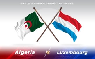 Algeria versus Luxembourg Two Countries Flags - Illustration