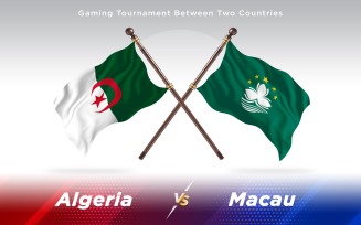 Algeria versus Macau Two Countries Flags - Illustration