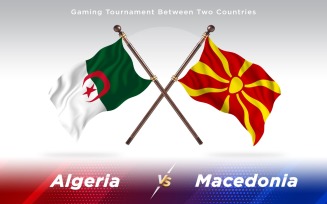 Algeria versus Macedonia Two Countries Flags - Illustration