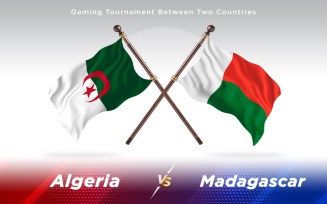 Algeria versus Madagascar Two Countries Flags - Illustration