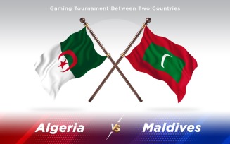 Algeria versus Maldives Two Countries Flags - Illustration