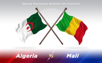 Algeria versus Mali Two Countries Flags - Illustration
