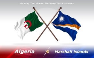 Algeria versus Marshall Islands Two Countries Flags - Illustration