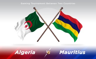 Algeria versus Mauritius Two Countries Flags - Illustration
